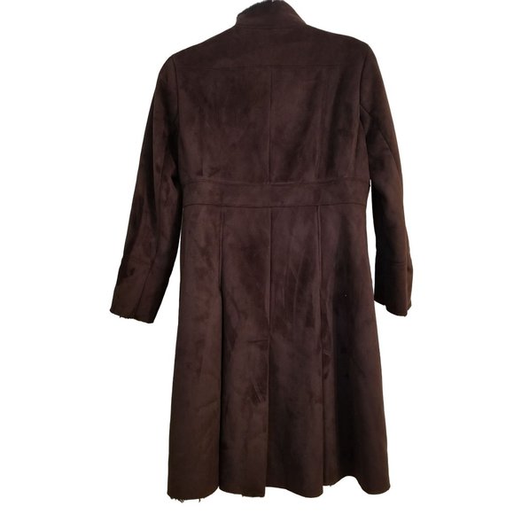 Calvin Klein XL Suede Long Fur Trench Coat Heavy Rancher - Picture 2 of 7